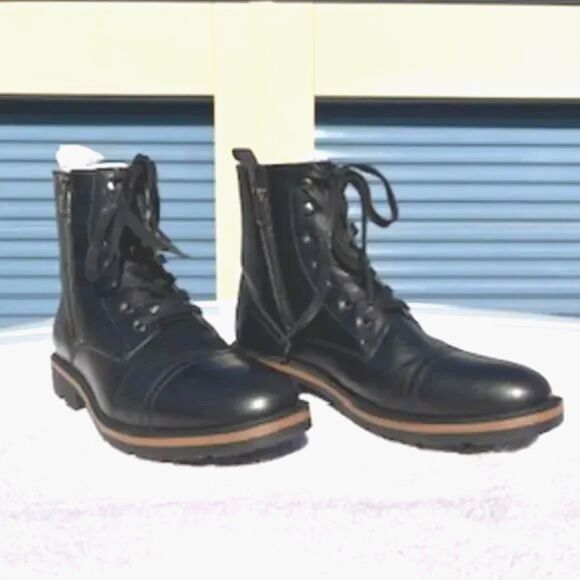 Size: 11 1/2 Captain Chrome Leather Boots Leather Unlisted- Black Thursday . New main image 6